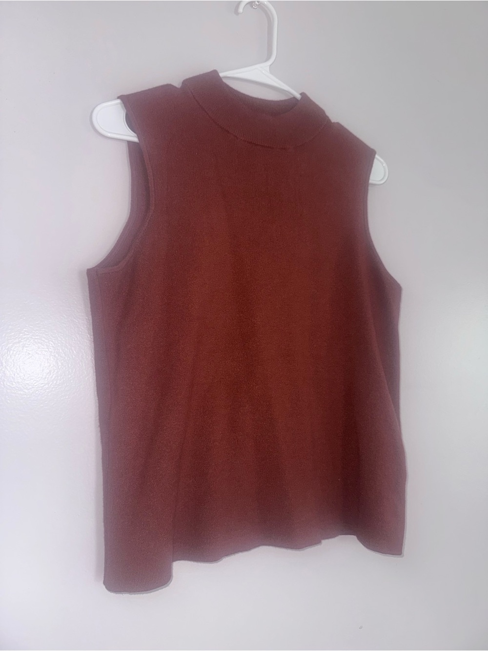 Marled Ribbed Knit Top - Deep Rust - Picture 3 of 5